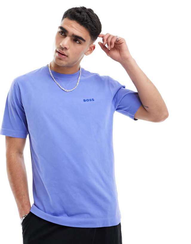 BOSS Orange - tonal logo t-shirt in washed purple