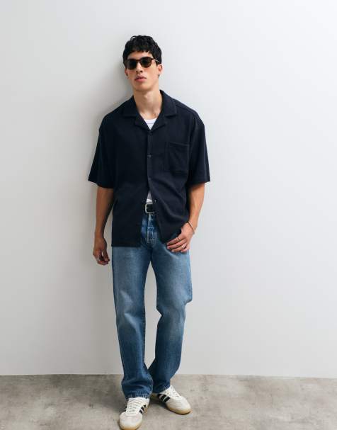 BOSS Orange - Urbanwaffle - Camicia a maniche corte blu navy - view 1