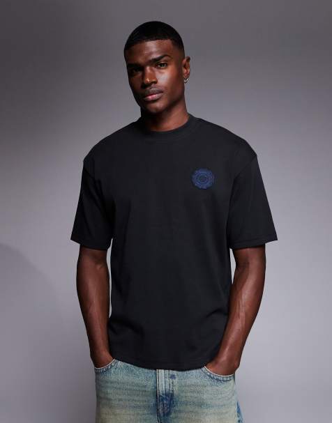 BOSS Orange varsity chest logo t-shirt in black