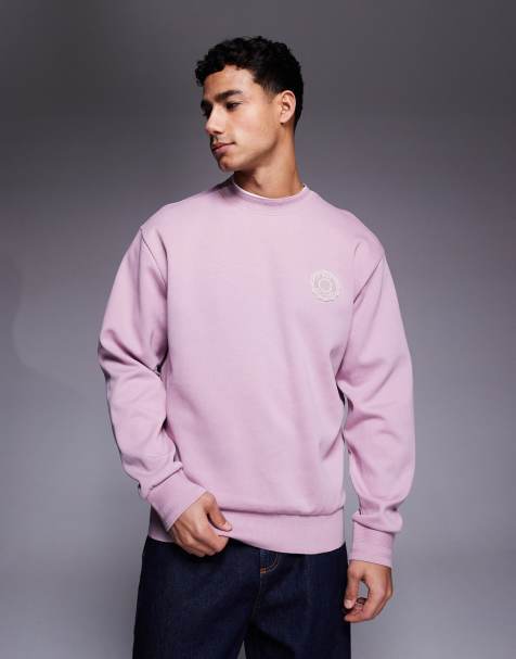 BOSS Orange - Varsity - Pink striktrøje med logo på brystet - view 1