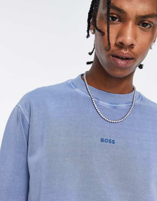 BOSS Orange Wefade regular | in blue sweatshirt ASOS fit