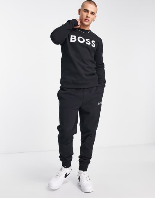 Grey and orange hugo clearance boss tracksuit