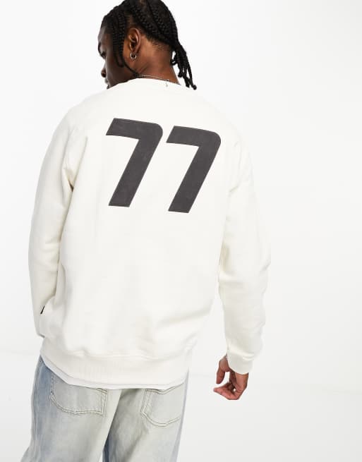 BOSS – Orange Wereflective – Ljusbeige sweatshirt med avslappnad passform 