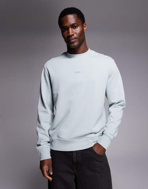 BOSS Orange wesmall crew neck tonal logo sweatshirt in grey - view 1