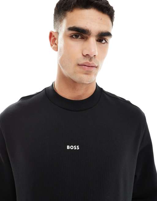 Boss Men s Sweatshirt Wesmallcrew Black Sweatshirts