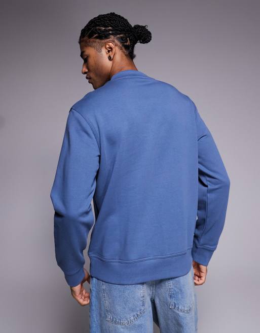 BOSS Orange - WeSmall - Marineblå og afslappet sweatshirt med rund hals og centralt logo, 3 af 5