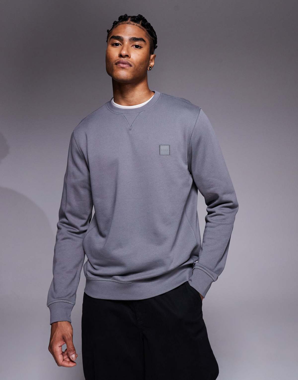 Boss Orange Westart small logo sweatshirt in mid green