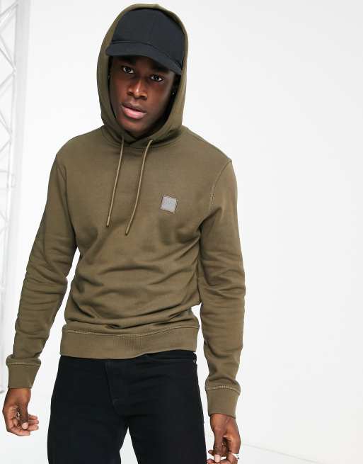 BOSS Orange Wetalk overhead hoodie in khaki ASOS