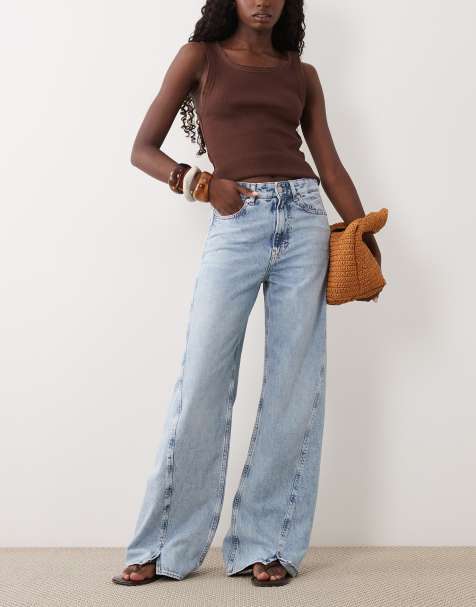 BOSS Orange Wide-Leg-Jeans in Hellblau - view 1