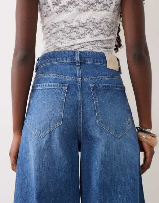 BOSS Orange wide leg jeans in mid blue (part of a set), 5 of 5