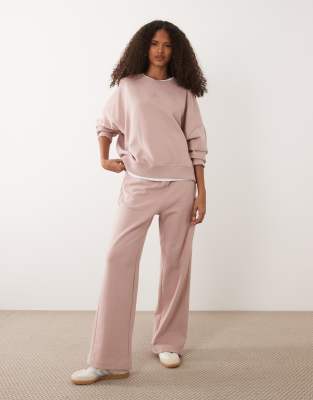 Hugo Boss Wide Leg Sweatpants In Pink