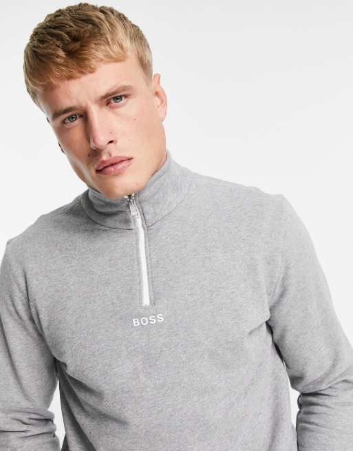 Boss zapper half zip sweatshirt hot sale