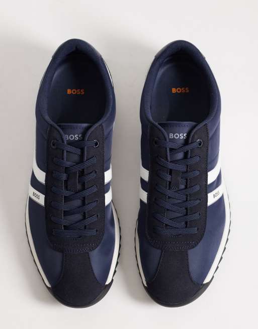 BOSS Orange zayn low sneakers in navy, 4 of 5