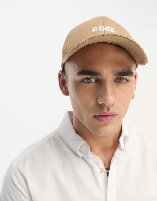 BOSS Orange - Zed - Cappellino con visiera color beige medio con logo