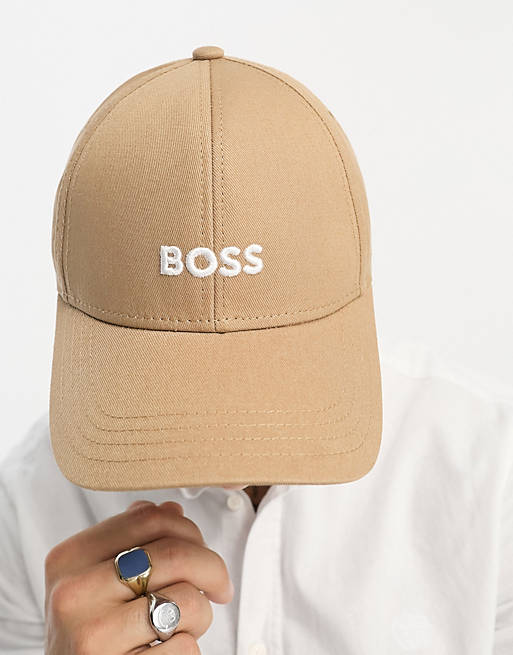 BOSS Orange Zed logo baseball cap in medium beige | ASOS