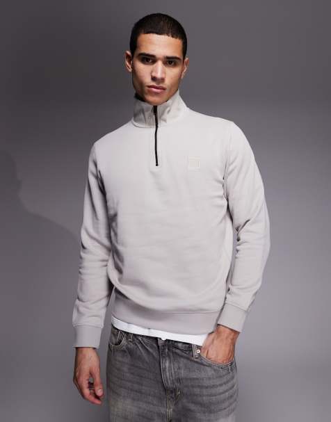 BOSS Orange - Zetrust - Grå sweatshirt med halv lynlås - view 1