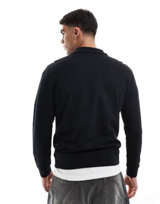Hugo Boss Zetrust Half Zip Sweatshirt In Black
