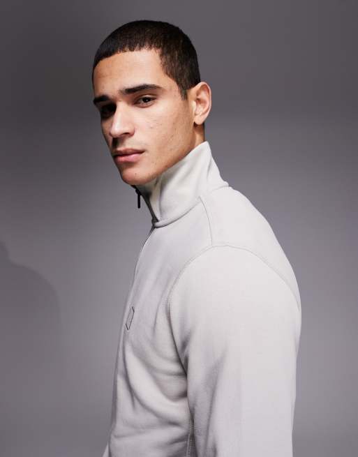 BOSS Orange zetrust half zip sweatshirt in grey, 4 of 5