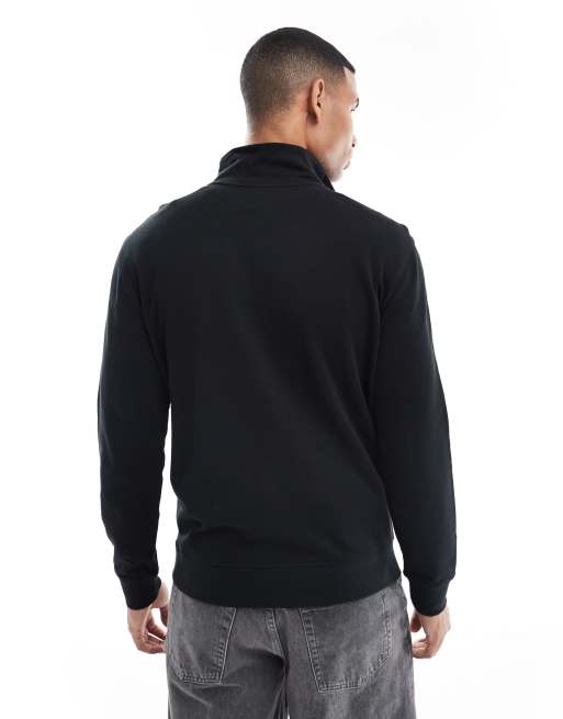 BOSS Orange – Zetrust – Svart sweatshirt med kort dragkedja, 4 av 5