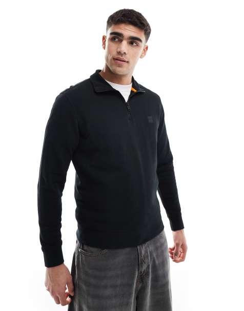 BOSS Orange - Zetrust - Sweatshirt met rits in zwart - view 1