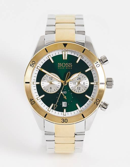 BOSS - Orologio con bracciale da uomo in metalli misti color oro