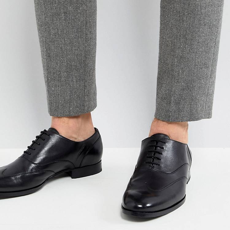 Illusie Gooey Matron BOSS - Oxford schoenen van zacht leer in zwart | ASOS
