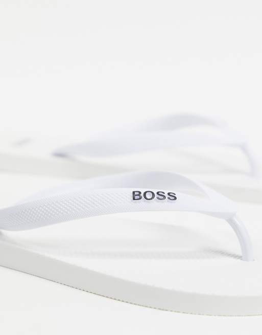 BOSS Pacific flip flops in white