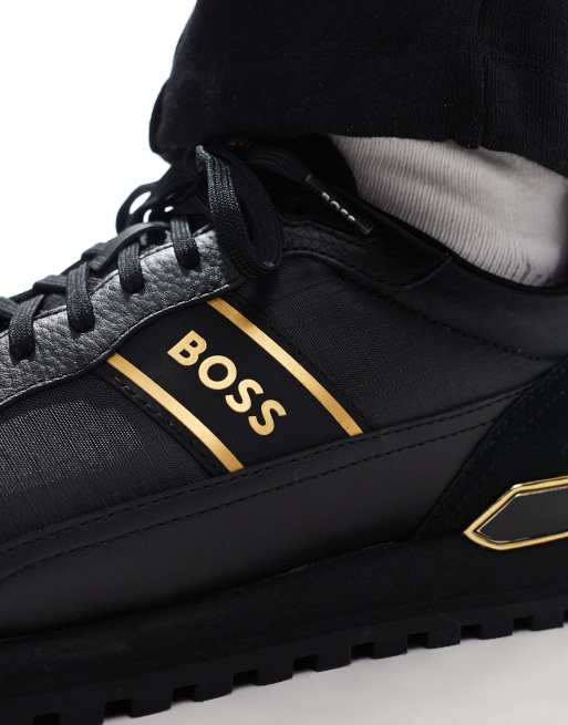 BOSS - Parkour - Hardloopschoenen in zwart en goud, 4 van 5