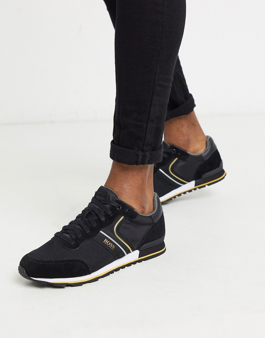 BOSS – Parkour – Svarta nylonsneakers