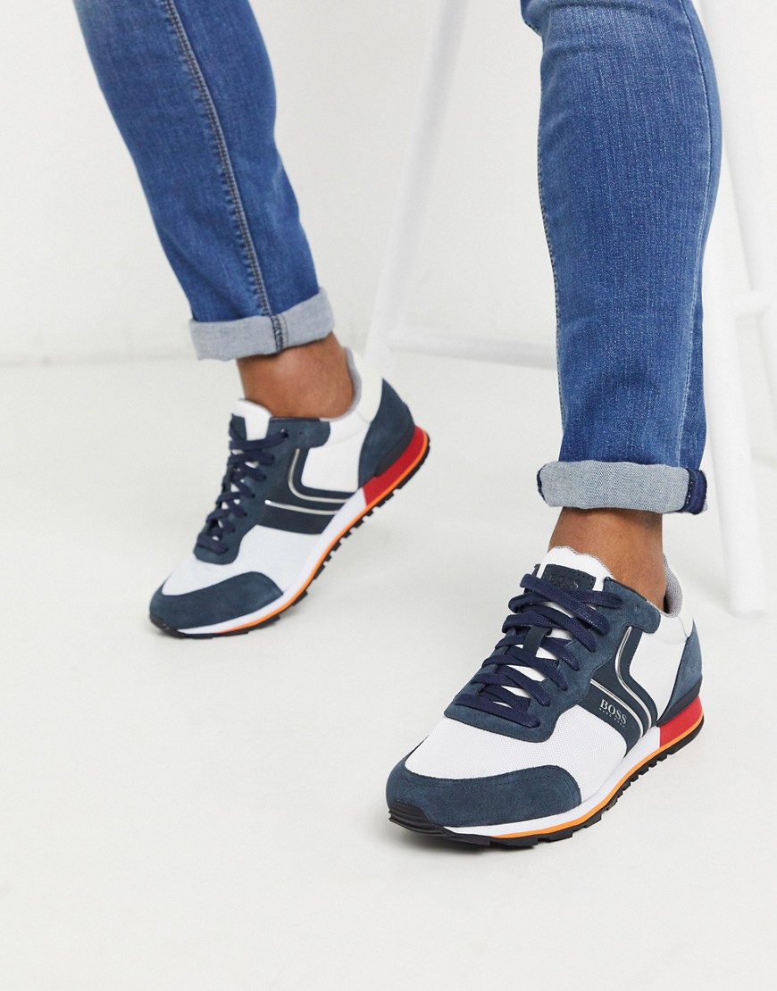 BOSS – Parkour – Vita sneakers i nylon