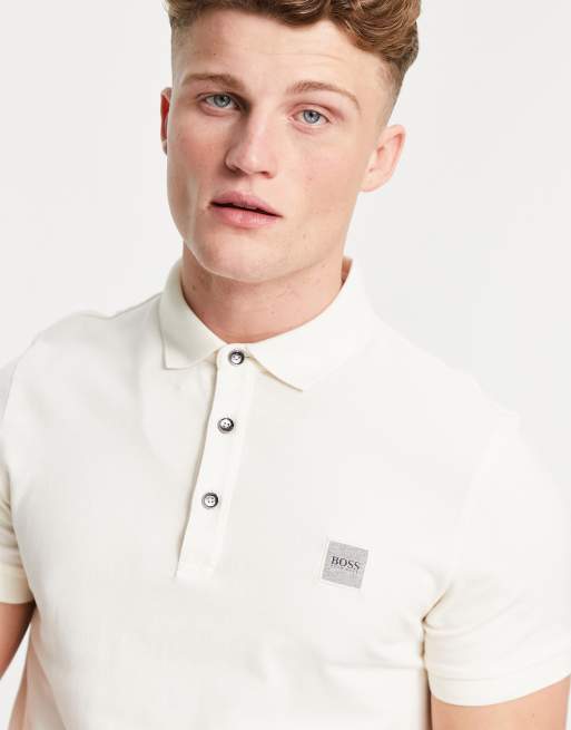 BOSS Passenger polo in cream ASOS