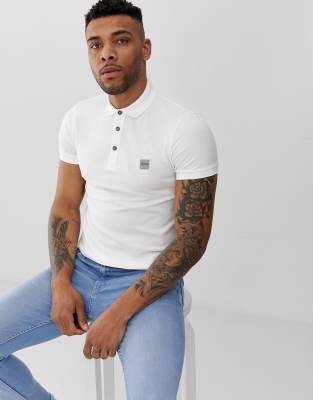 BOSS Passenger slim fit logo polo in 