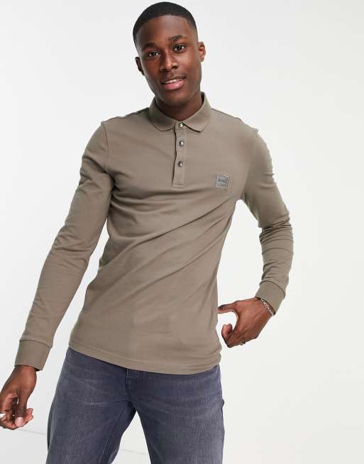 Boss passerby long clearance sleeve polo