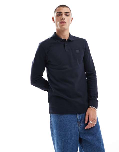 BOSS - Passerby - Polo met lange mouwen in marineblauw - view 1