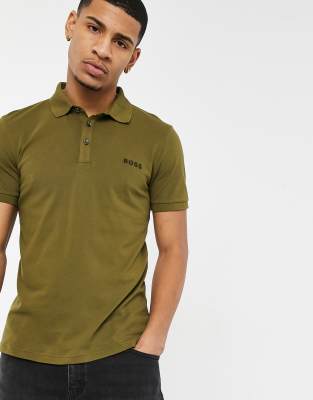 hugo boss khaki polo shirt