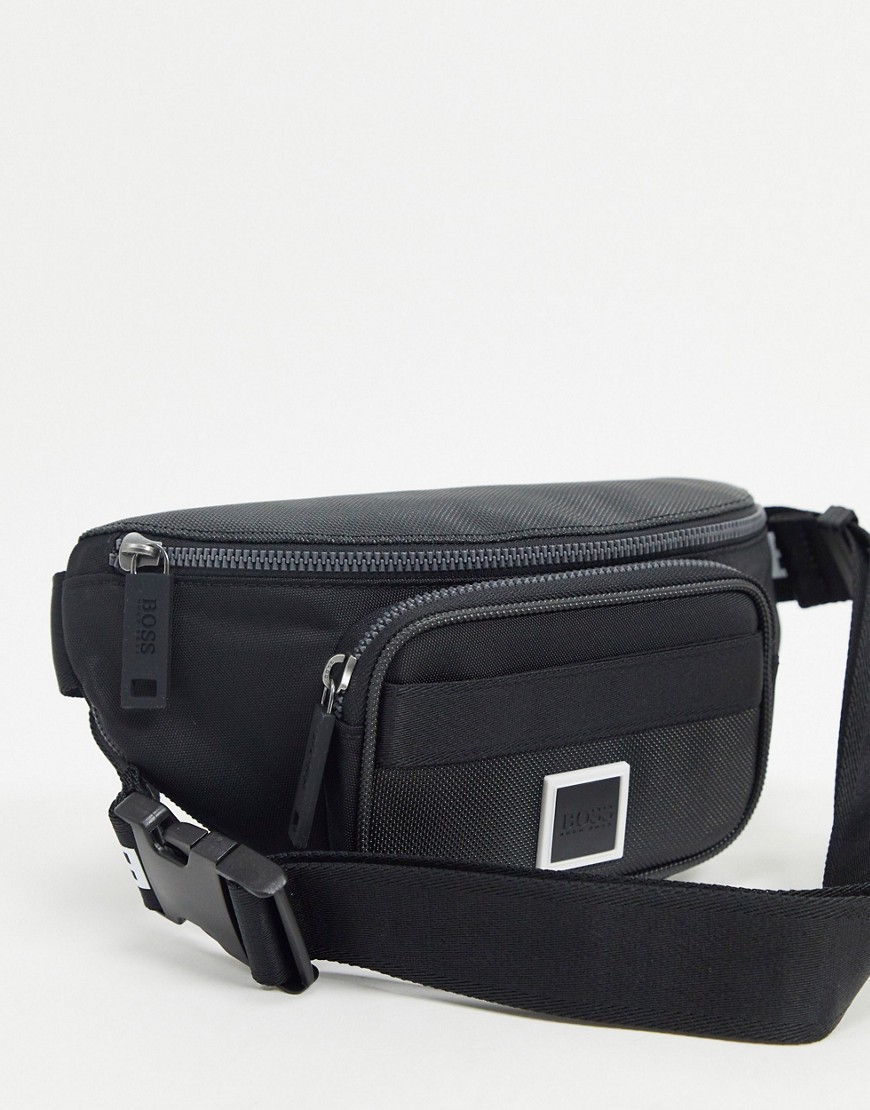 BOSS Pixel fanny pack with large strap logo in black
