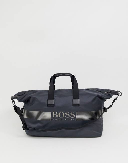 BOSS Pixel holdall in charcoal grey ASOS