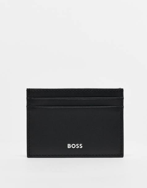 BOSS - Randy - Leren kaarthouder met logo in zwart - view 1