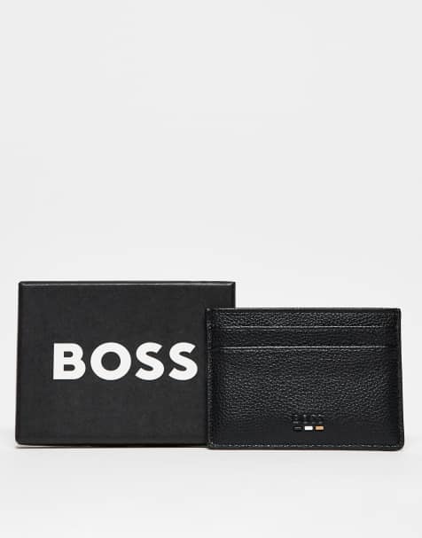 Boss Ray card holder in black with flag logo - view 1