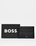 [BOSS Orange] Boss Ray card holder in black with flag logo One Size Black