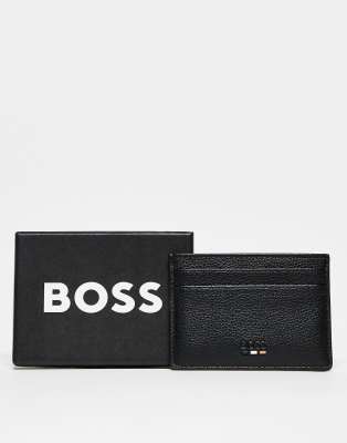 Boss - Ray - Kreditkartenetui in Schwarz mit Flaggen-Logo Schwarz One Size