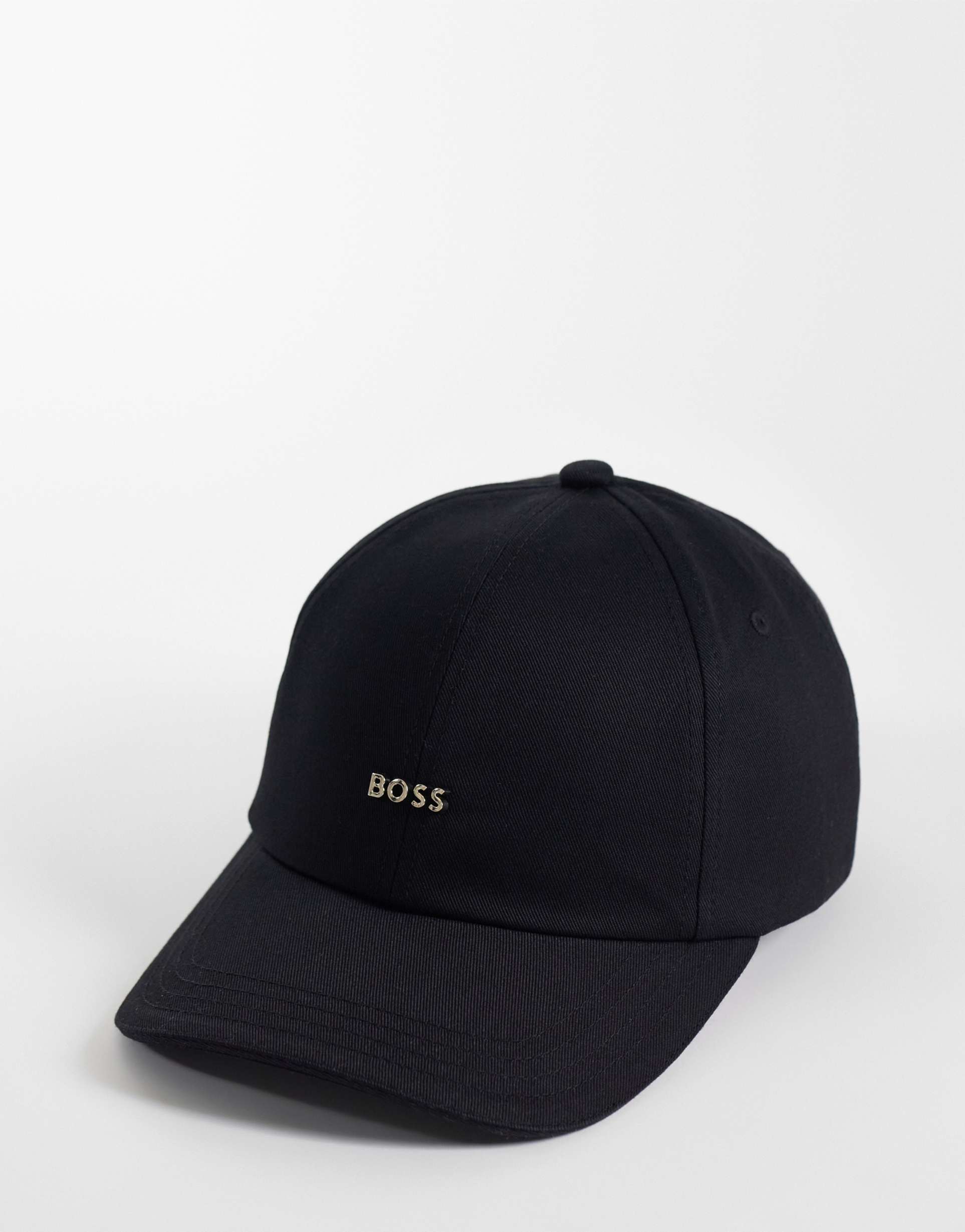 boss red gold logo cap in black