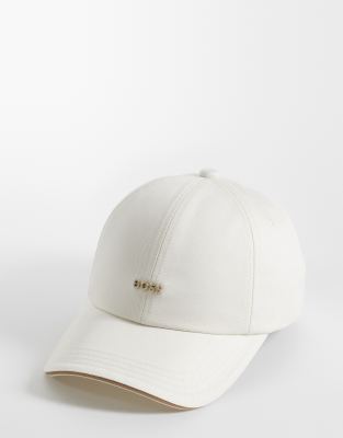 Hugo Red Boss Red Gold Logo Cap In White