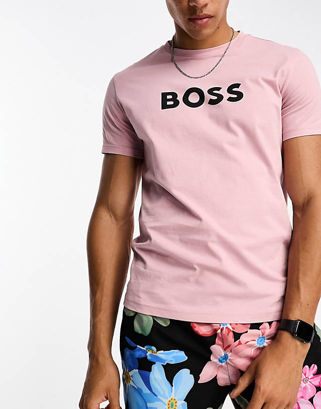 BOSS Bodywear - BOSS regular fit beach t-shirt in pastel pink