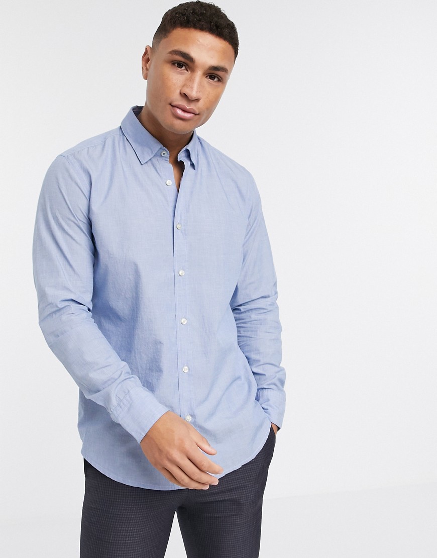BOSS – Relegant – Långärmad skjorta-Blå