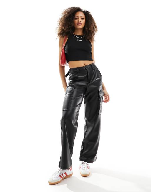 BOSS ribbed cropped vest in black, 2 of 4
