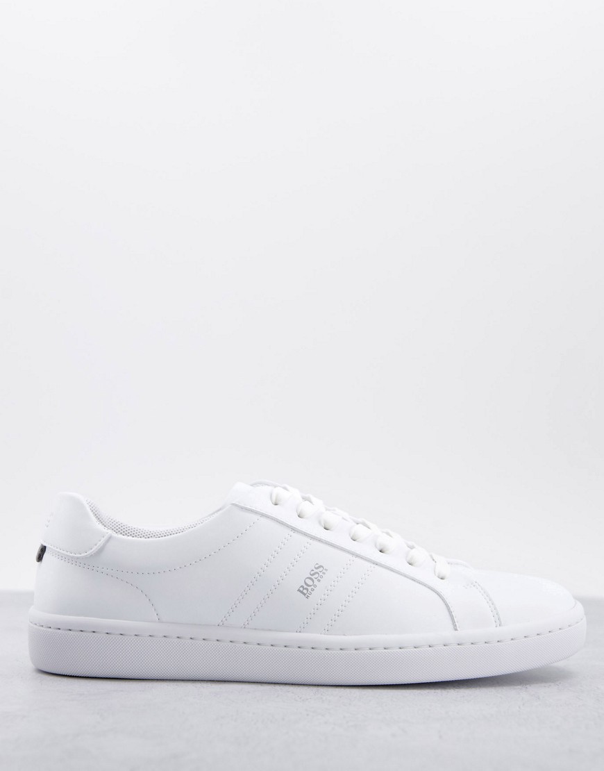 BOSS Ribeira Tenn leather sneakers in white