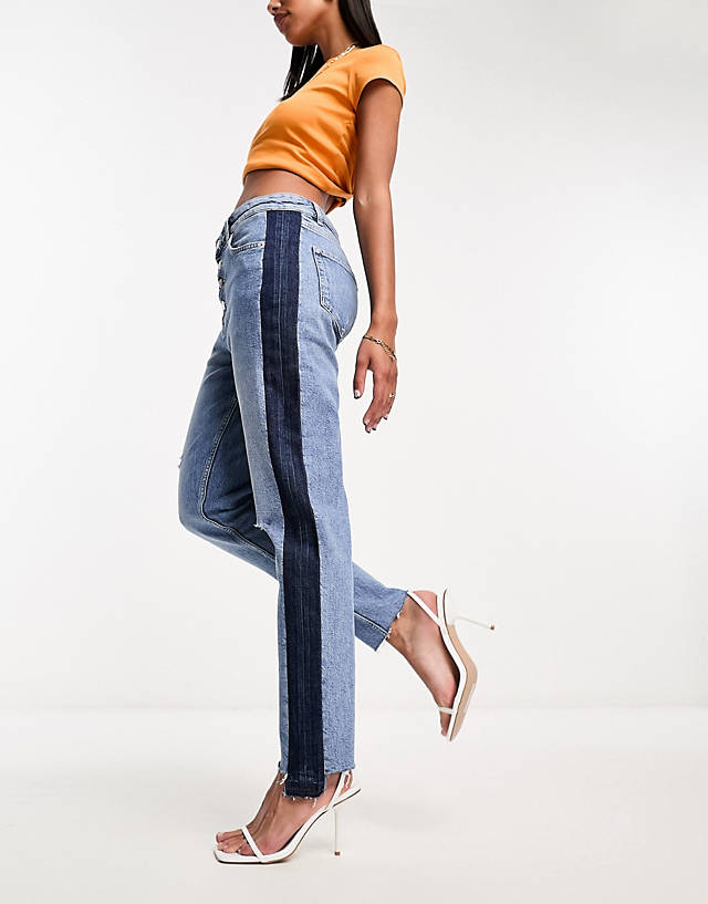 BOSS Orange - BOSS Ruth panelled jeans jeans in mid blue