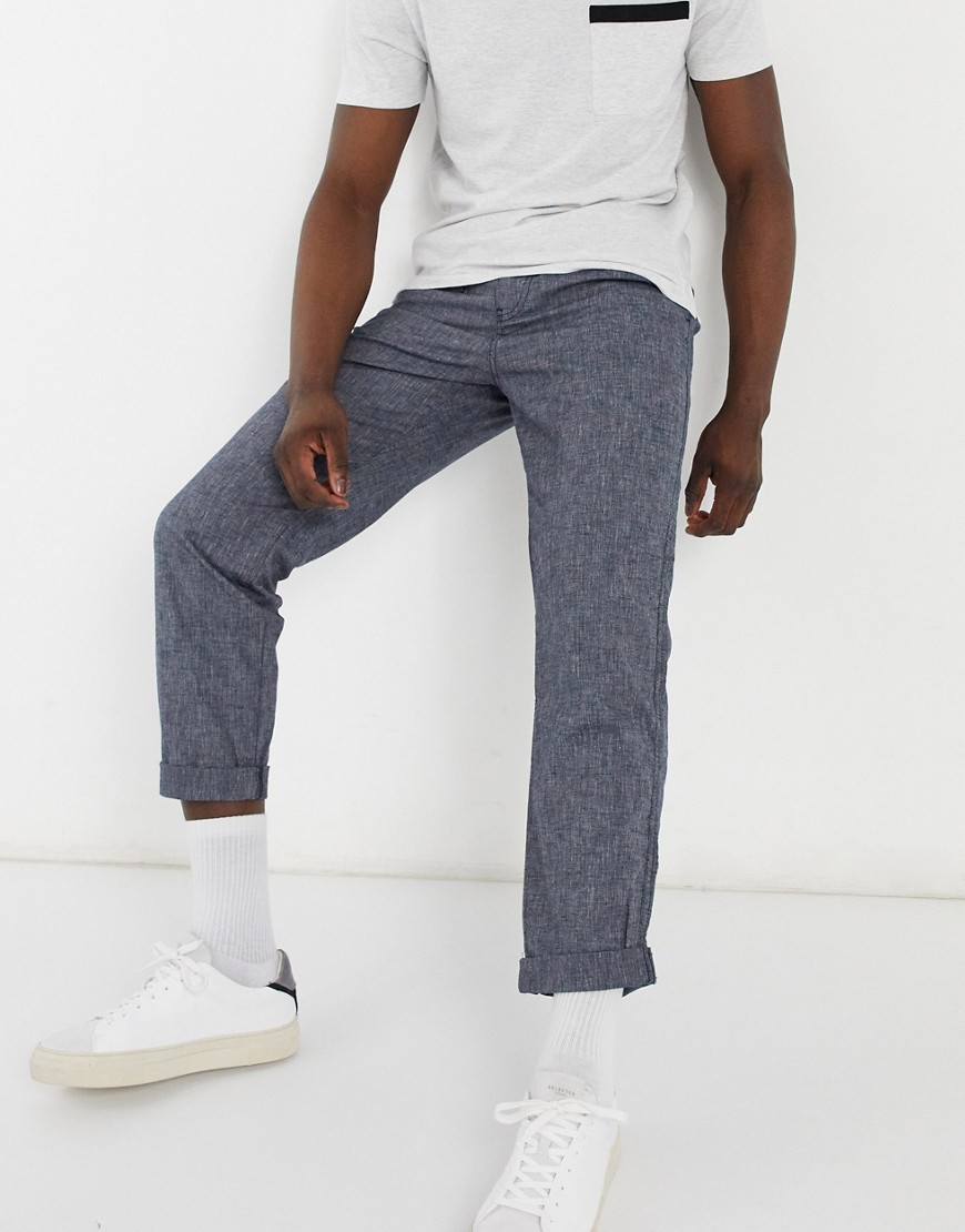 BOSS Sabril tapered fit trousers-Blue