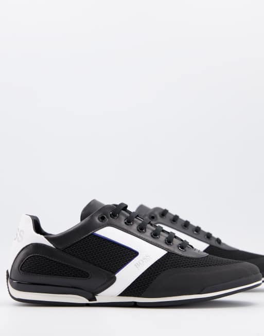 BOSS Saturn Low Top logo sneakers in black | ASOS